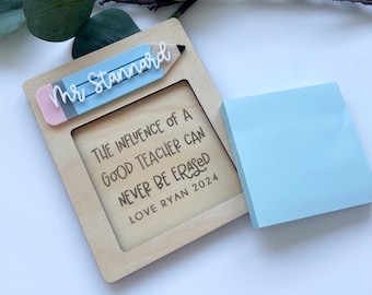 Teacher Gift | Personalised Sticky Note Holder | Post it Note I End of year gift | Teacher Appreciation | Personalised Teacher Gift