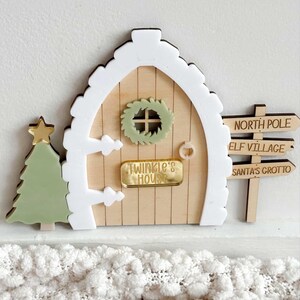 Personalised Elf Door | Christmas Elf House Door | North Pole Elf Arrival Door | Twinkle’s House Door | Cute Wooden Elf Decor | Kids Christm
