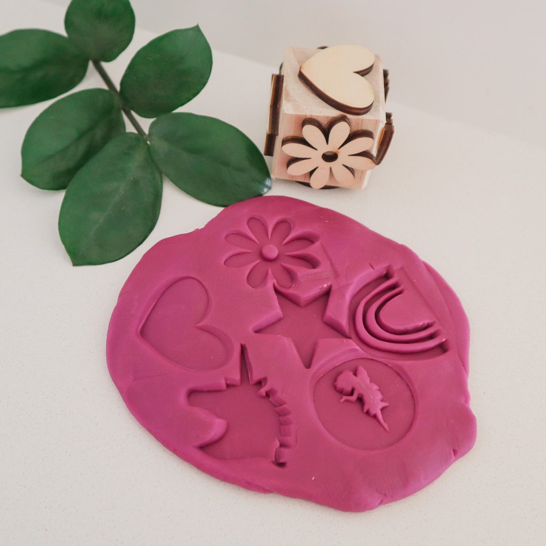 Wooden Play Dough Stamp Play Dough Stamp 6 in 1 I Wooden Toy I