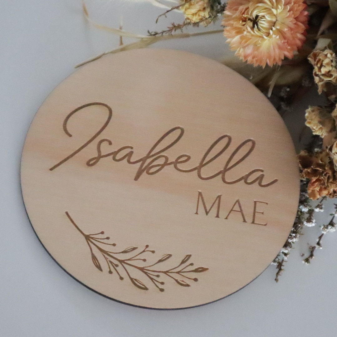 Wooden Baby Name Plaque | Nursery Decor, Birth Announcement - Etsy ...