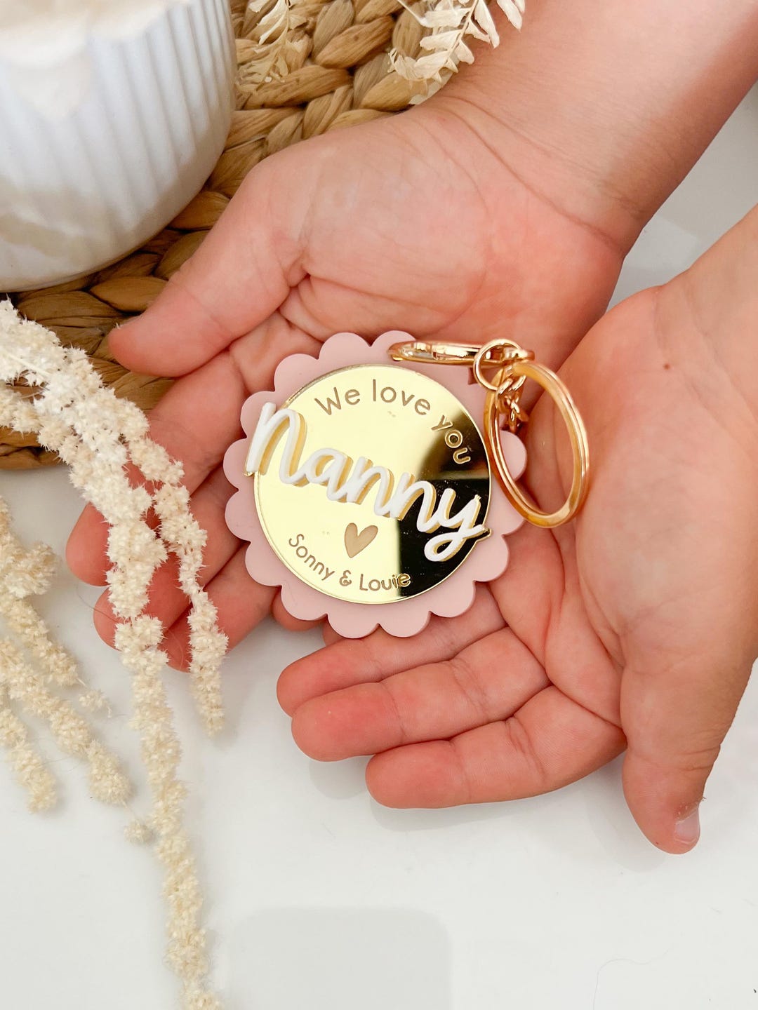 Key Rings Nanny Personalised Nanny Keyring | Mum Keyring | Custom Grandma Gift | Kids ...