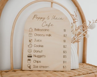 Kids Cafe Menu I Kids Kitchen Menu I Kitchen Play Menu Sign| Play Cafe Sign| Playroom Decor