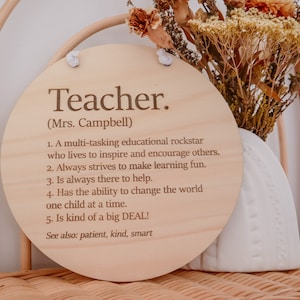 Teacher Definition Plaque | Teacher Plaque | Teacher Gift | End of Year Gift