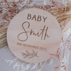 Pregnancy Announcement | Pregnancy Announcement Disc | Personalised Baby Plaque | Birth Announcement