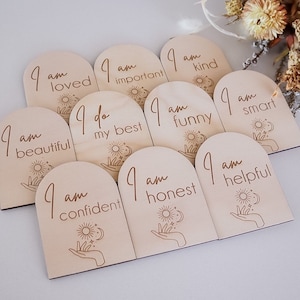 Kids Wooden Affirmation Cards | Affirmation Cards | Positive Affirmations | Educational Resource