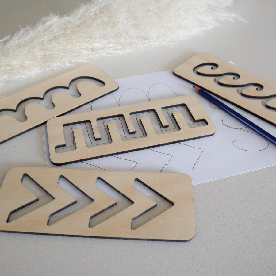 Pre Writing Wooden Tracing Boards SET OF 9 I Tracing Boards I Etsy