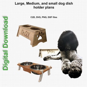 Planos CNC para porta platos para perros grandes, medianos y pequeños