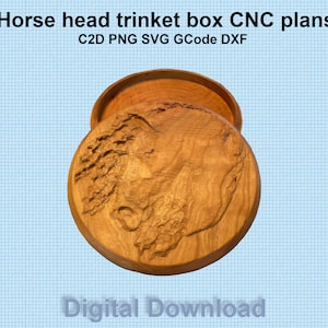CNC Plan for trinket / jewellery box with horse head lid