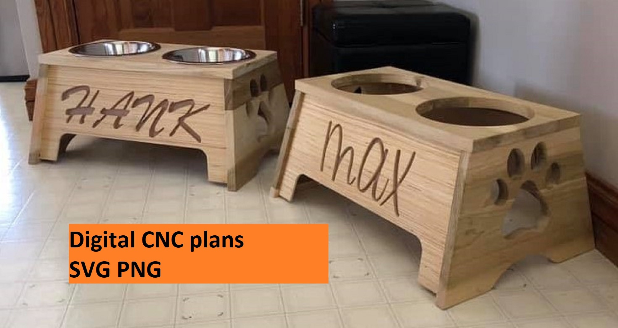 Dog Dish Holder Cnc Plan Etsy UK