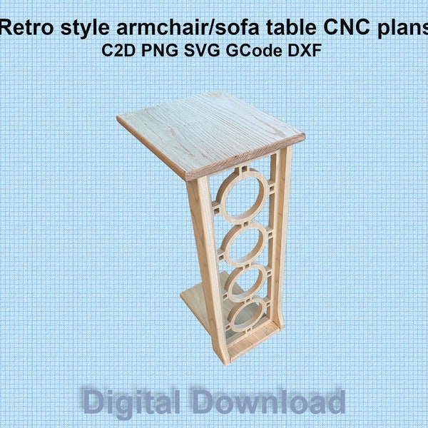 Retro style armchair table cnc plan