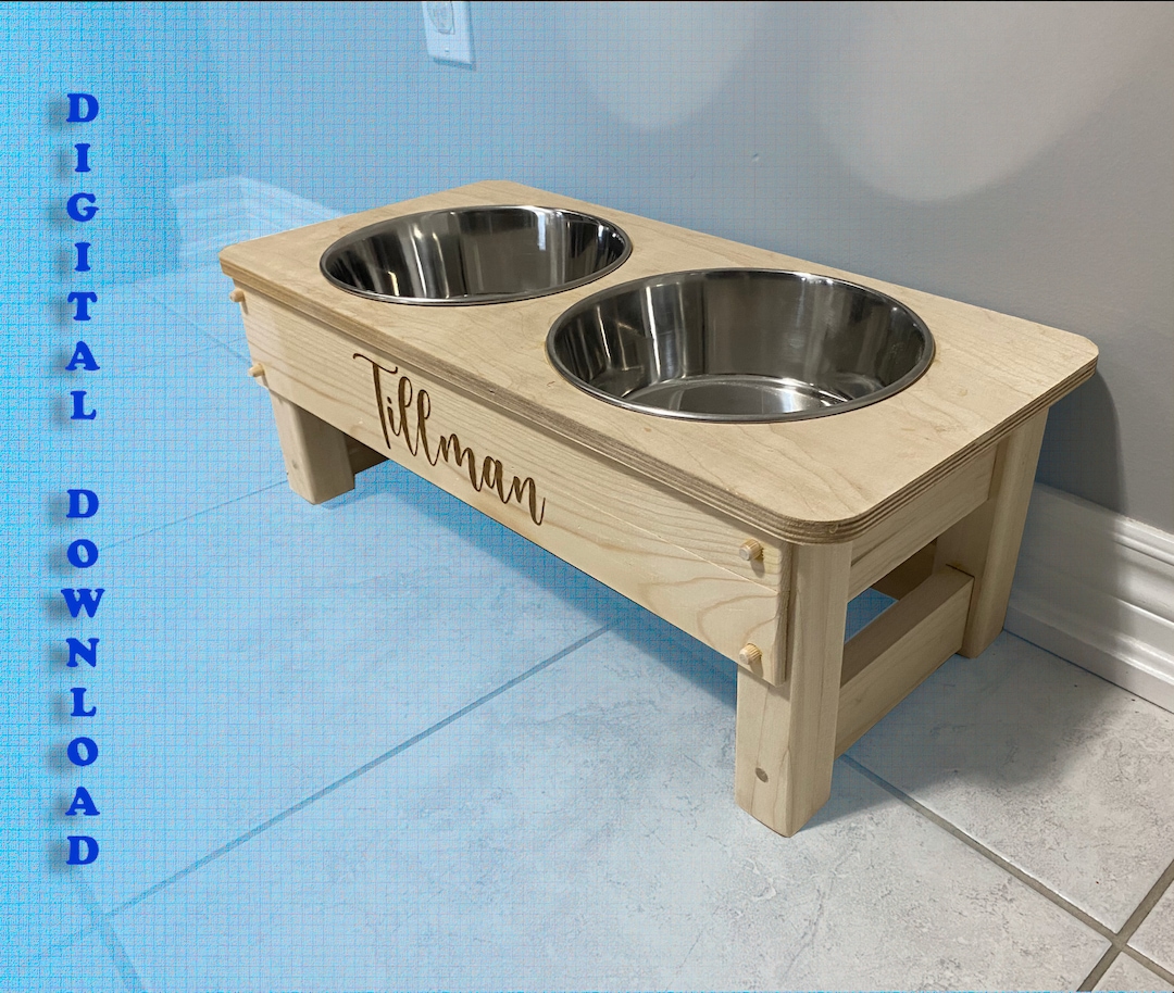 Dog Dish Holder Cnc Plans Easy to Personalize Etsy