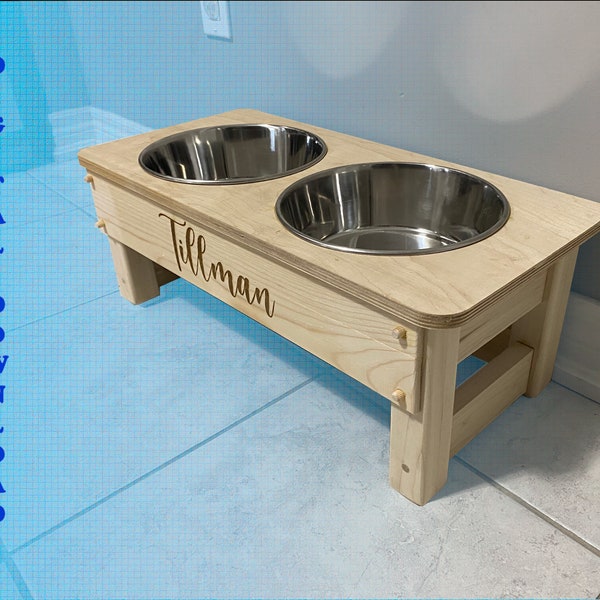 Dog Dish Holder cnc plans easy to personalize