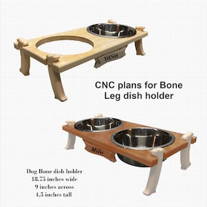 Progetto CNC per un porta-ciotole per cani di piccola taglia con gambe a forma di osso