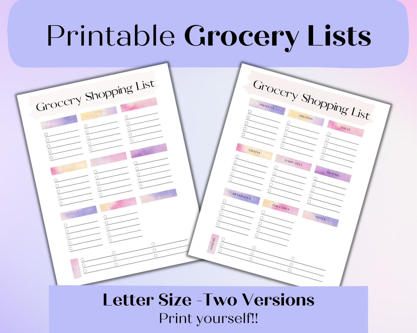 Printable Grocery Lists Grocery Planner for Binder DIY - Etsy