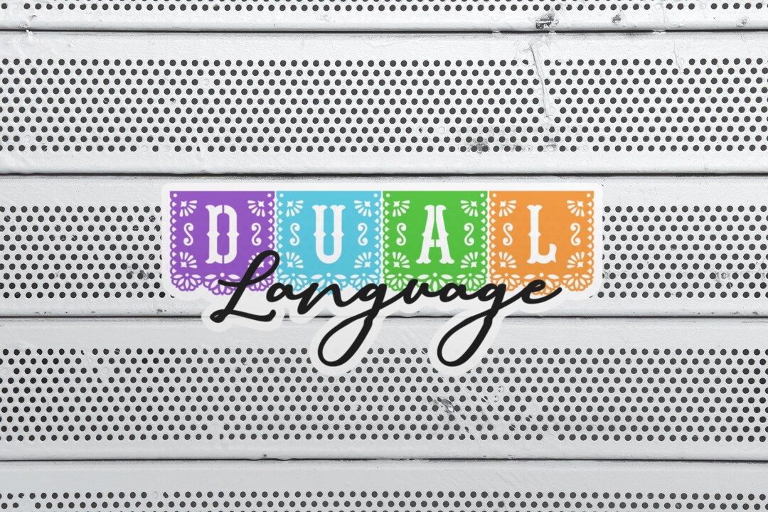 Dual Language Sticker | Papel Picado, Bilingual Teacher Gift - Etsy