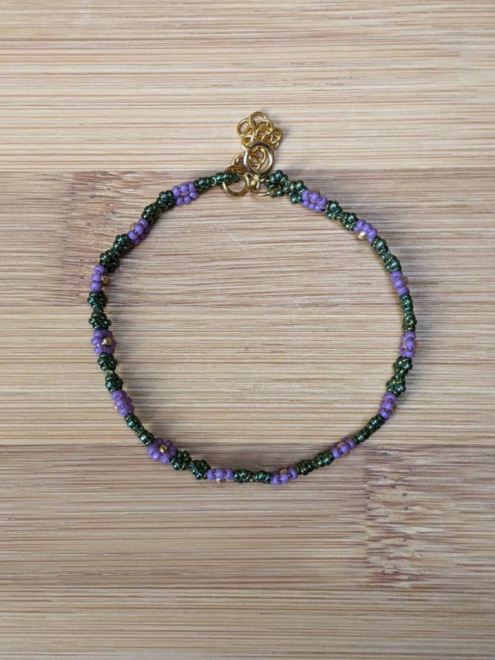Purple Flower Bracelet/seed Bead Bracelet/friendship Etsy UK