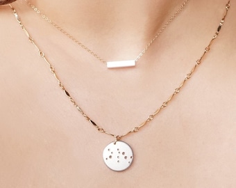 Humanity Necklace | Minimalist Jewelry | Sterling Silver and 14k Gold-filled | Modern Geometric