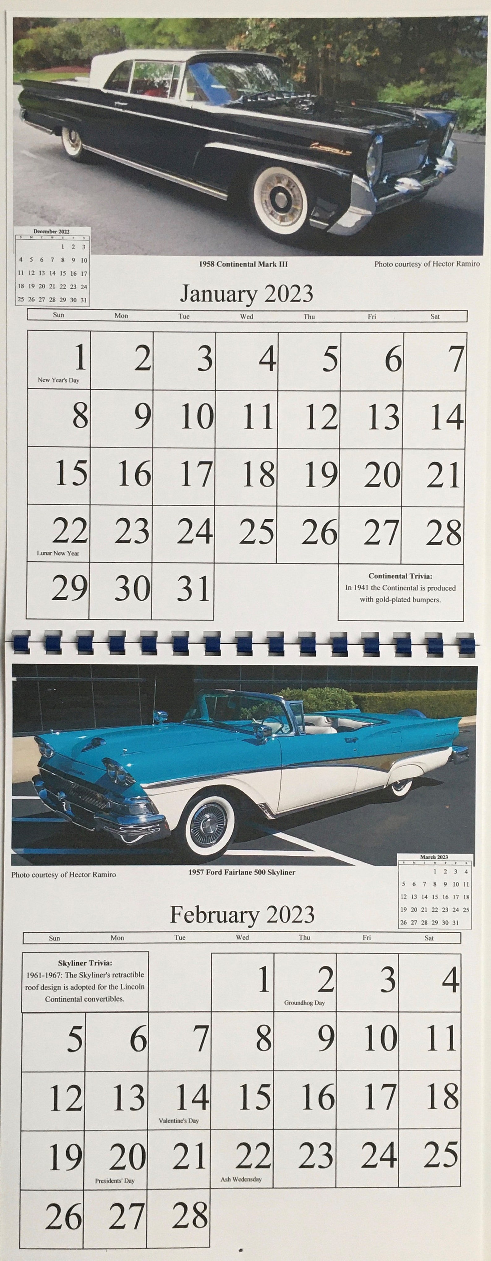 1940s1950s Classic Cars 2023 Wall Calendar With Your Photo Etsy