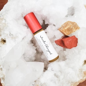 Turbo Charged Energy Mood Boosting Essential Oil Blend. 10 ML Frosted Yellow Glass Roller with Red Brushed Aluminum Top. Therapeutic Grade.