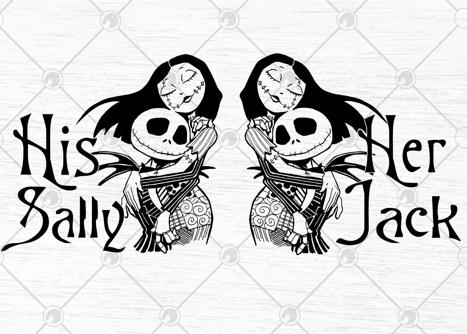 The Nightmare Before Christmas Her Jack His Sally Svg Png Eps | Etsy