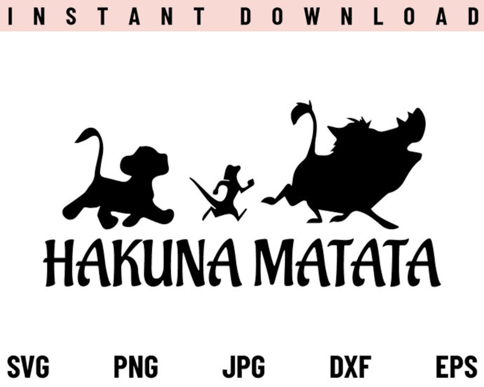 Hakuna Matata SVG Roi Lion SVG Pas de soucis SVG png dxf | Etsy