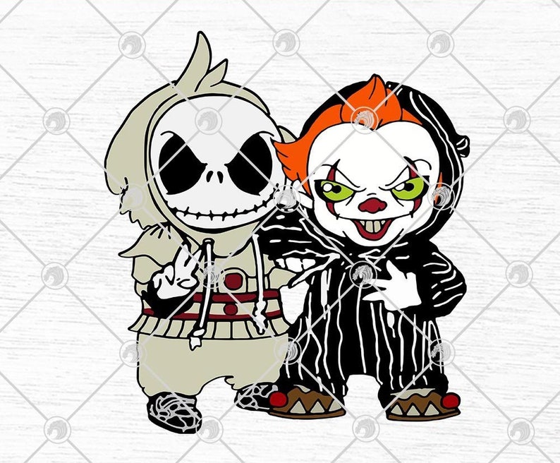 Baby Jack Skellington And Pennywise Funny Halloween svg Cricut | Etsy