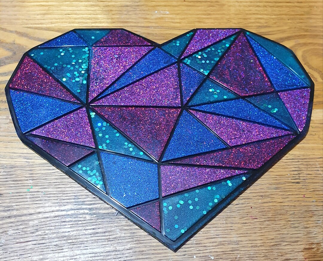 Geometric Heart Wall Hanging Mosaic Heart Wall Decor Etsy.de