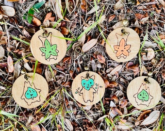 Korok hand burned and painted wooden charms