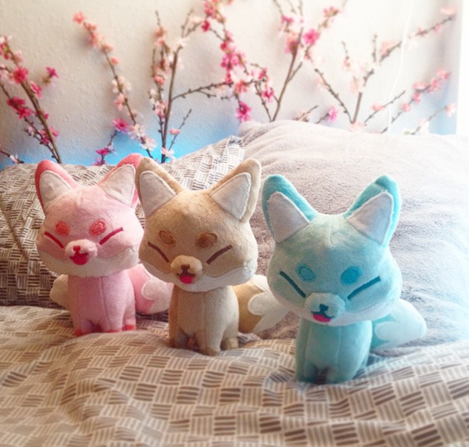 Cuddle Kitsune plush foxes Etsy