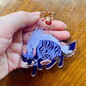 3 inch random animal charms striped hyena