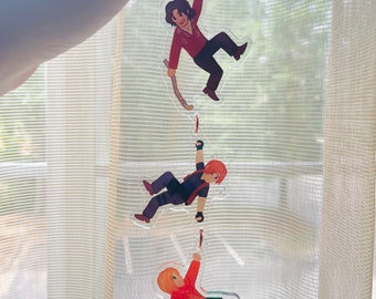 Leon, Ashley, and Luis 6 inch double sided linking charm