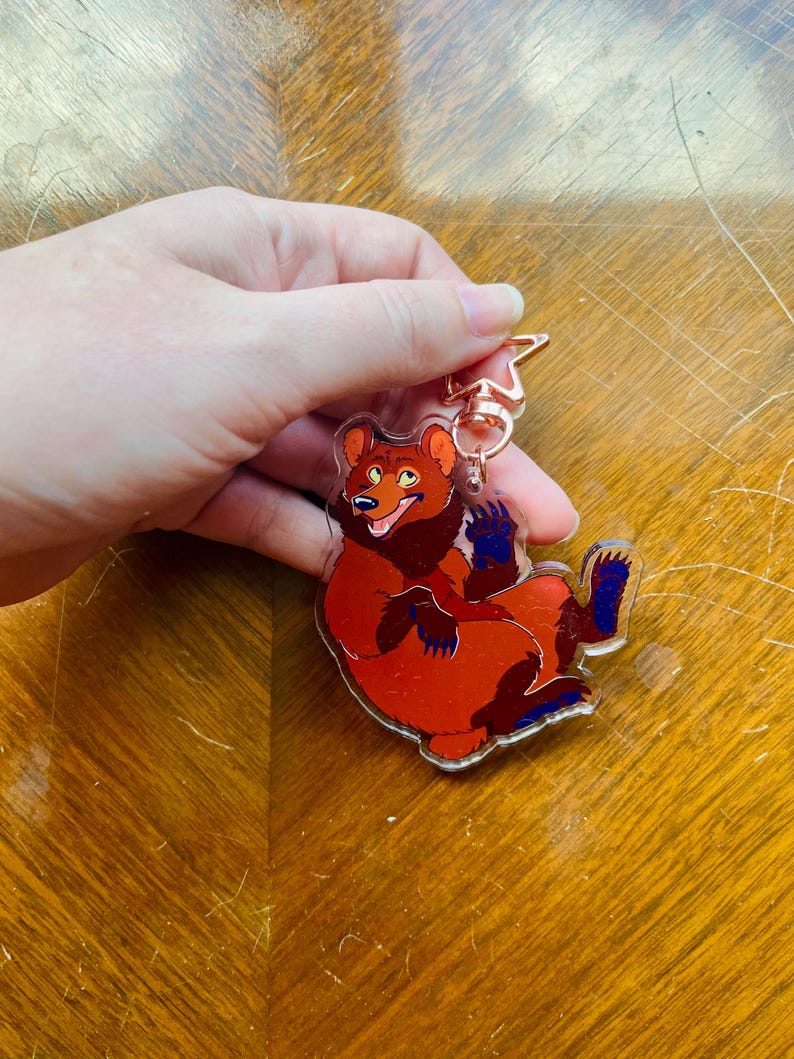 3 inch random animal charms brown bear