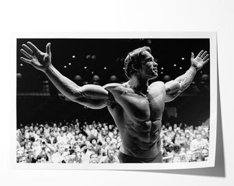 Arnold Schwarzenegger Gym Exercise Fitness Weight Lifting Body Builder Motivation Poster and Canvas