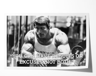 Arnold Schwarzenegger Gym Exercise Fitness Weight Lifting Body Builder Motivation Poster Frame Canvas