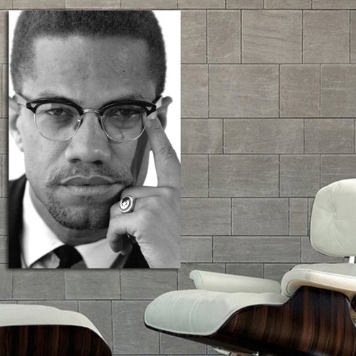 Malcolm X Wall Art Canvas Civil Rights Poster Revolutionary Etsy