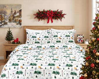 Skier Duvet and Sham 3 Pieces Set