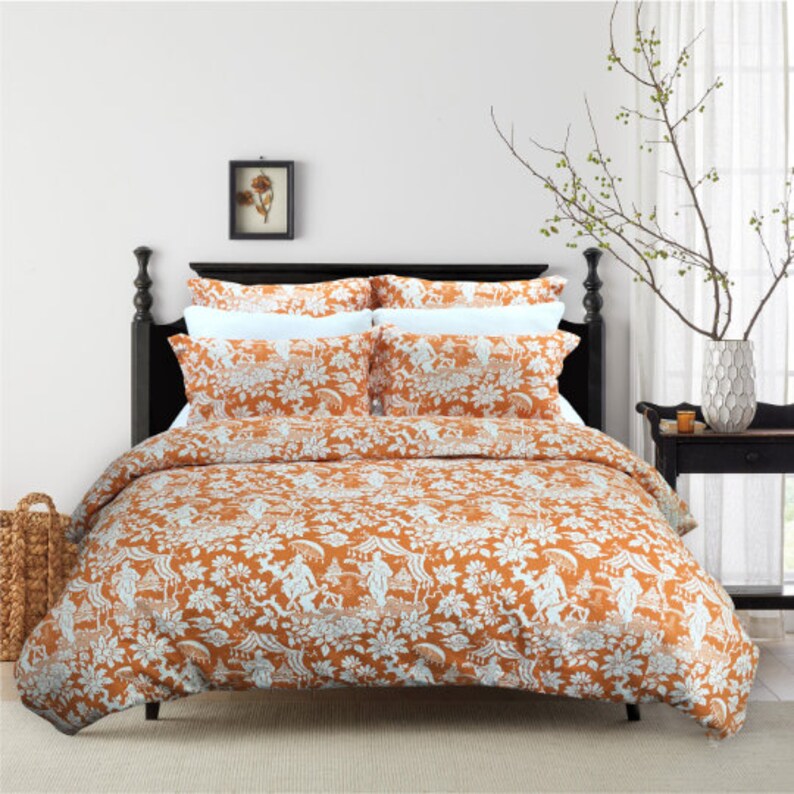 Floral Printed Belgium Linen Supreme Soft Organic Cotton Manor Printed