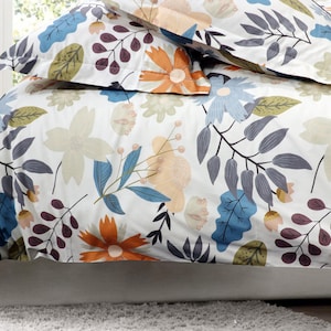 Earth Floral Tone Duvet Sham 3 Pieces Set