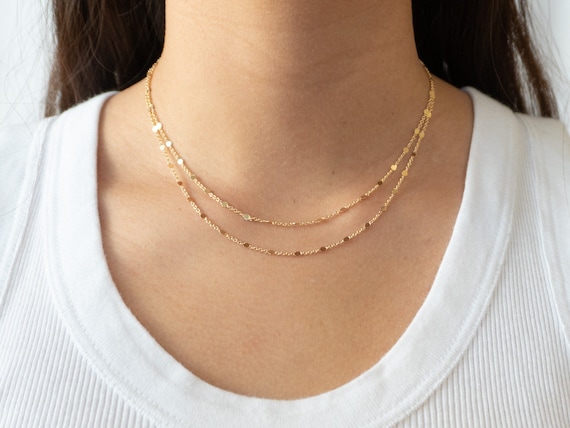 Necklace – Lock and Chain Link Layered - VIEZ