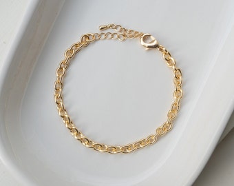 Chunky Chain Gold Bracelet / Thick Chain Bracelet for Women / B4