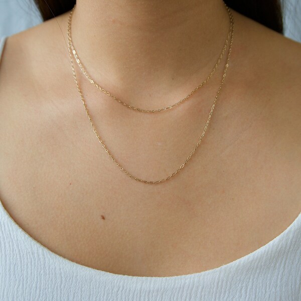 Dainty Paperclip Link Chain Necklace / Double Layer Necklace for Women / Gold Layer Necklace Set / Multi Layer Necklace / DL5