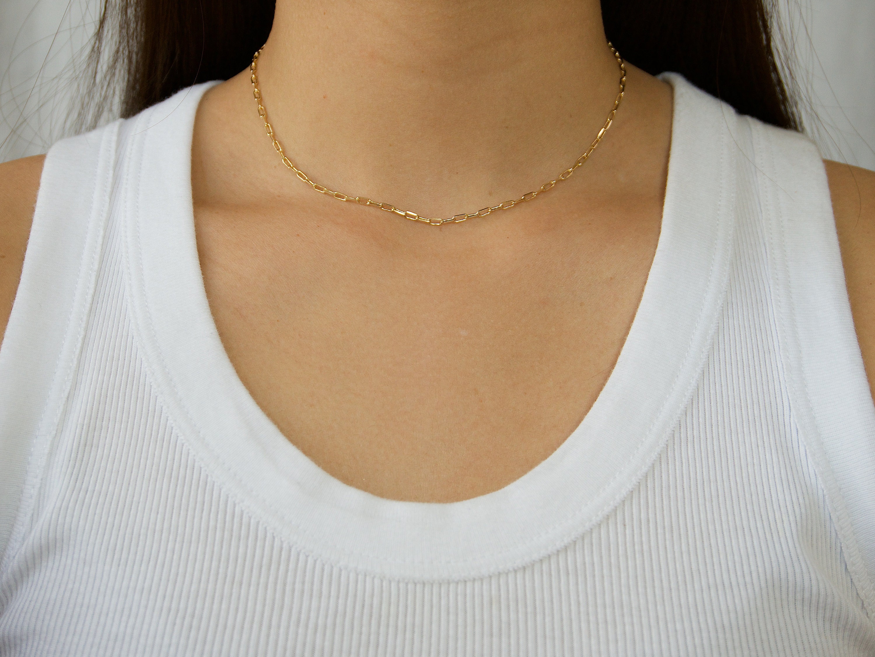 Cable Choker & Paperclip & Box Chain Layering Necklaces-FREEKISS