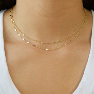 Double Layer Gold Necklace Set / Two 