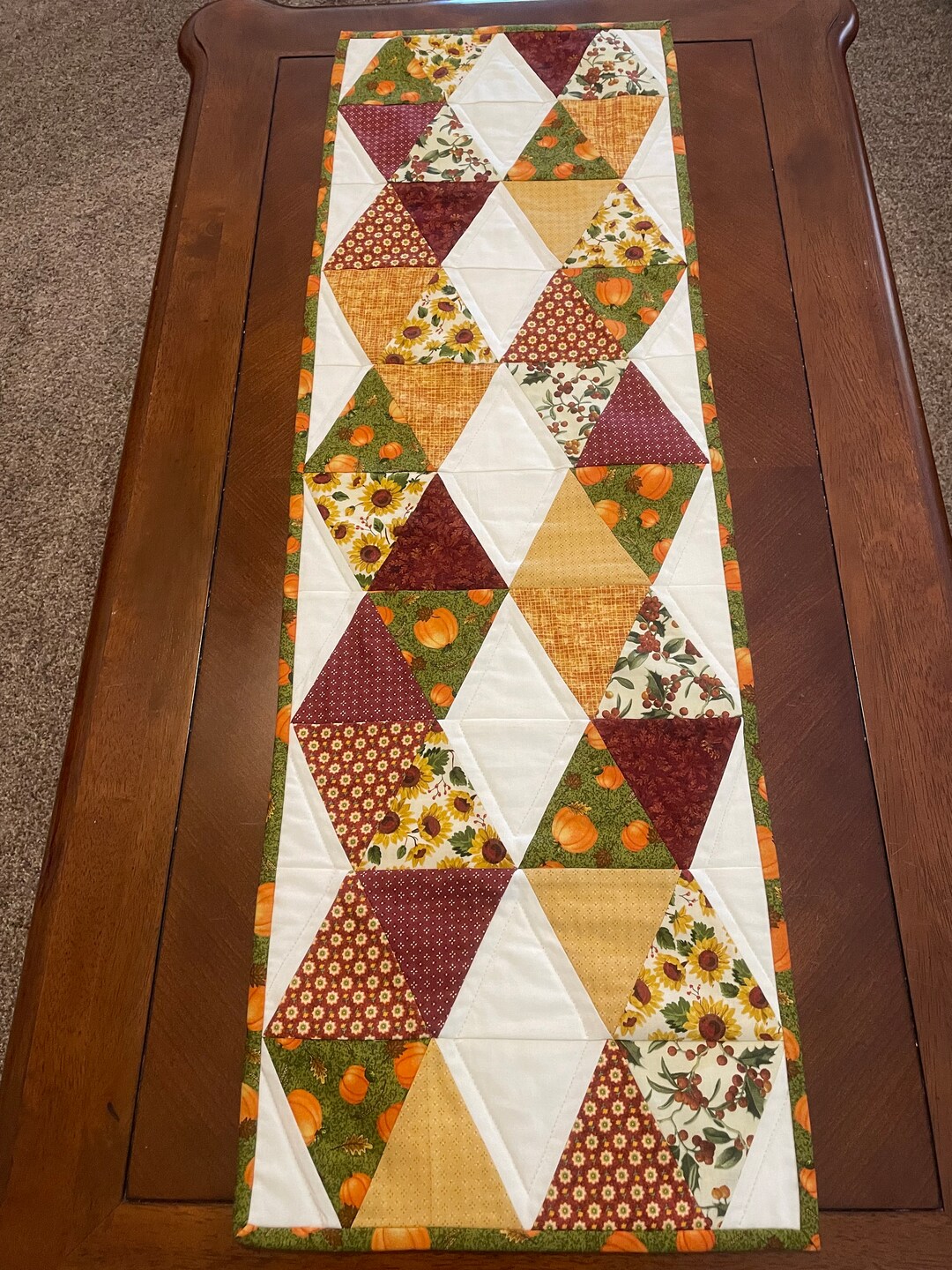 Quilted Table Runner, Fall Table Runner, Fall Quilted Table Runner