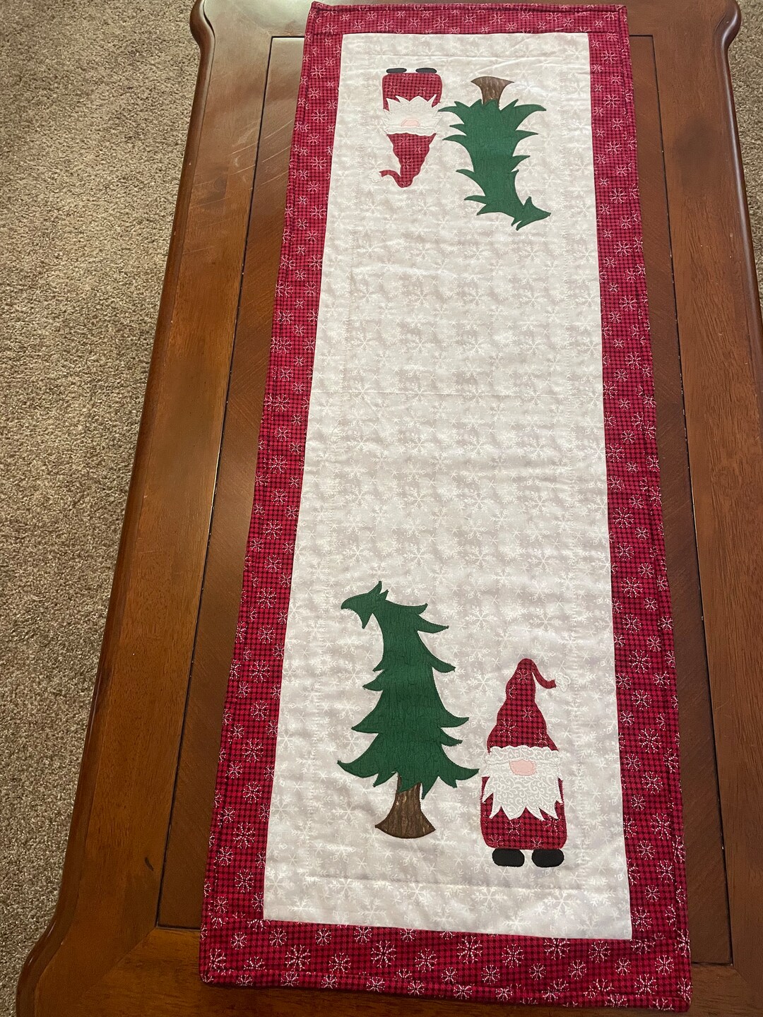Christmas Table Runner Gnome Table Runner Christmas Gnome Etsy