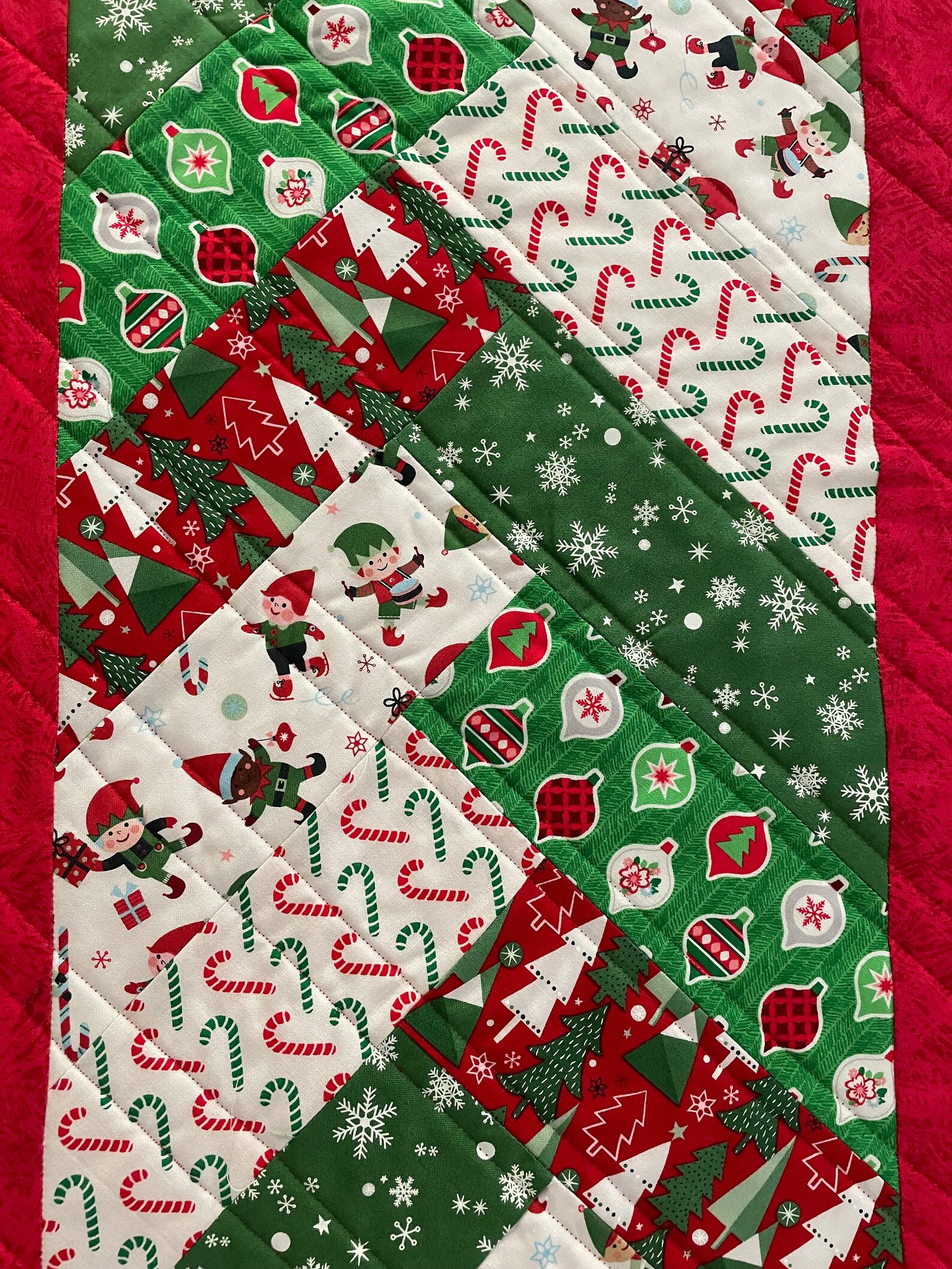 Christmas Table Runner Elk Xmas Tree Print Long Table Cover Jacquard Bed Towel