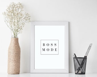 Girl Boss Office Wall Decor, Opbeurende Girl Art, Downloadbare Print, Minimalistisch Decor, Succes Home Wall Decor Woonkamer Poster Citaat