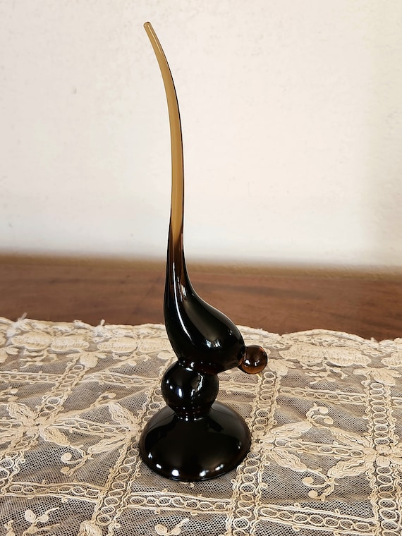 Vintage Viking Glass Epic Short Tail Bird #1311 Brown ROOT Vintage Viking Glass Epic Short Tail Bird #1311 Brown ROOT