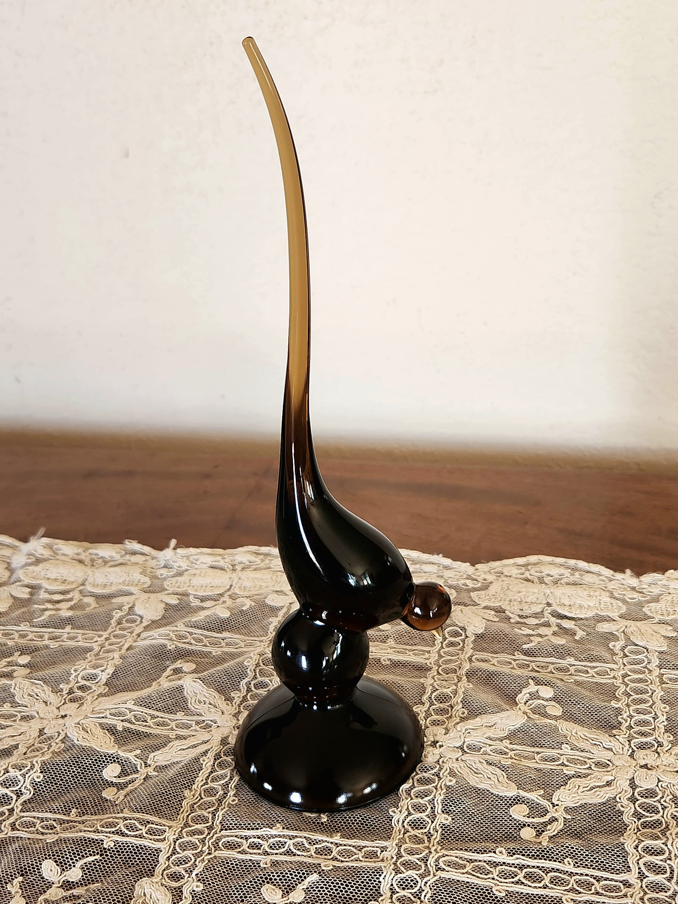 Vintage Viking Glass Epic Short Tail Bird #1311 Brown ROOT Vintage Viking Glass Epic Short Tail Bird #1311 Brown ROOT