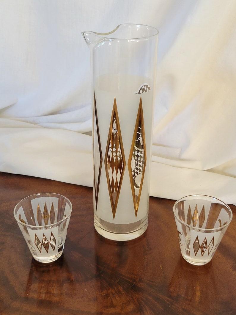 Vintage Cocktail Set Jester Harlequin Signed Helen Conroy MCM Barware FANTASTIC image 9